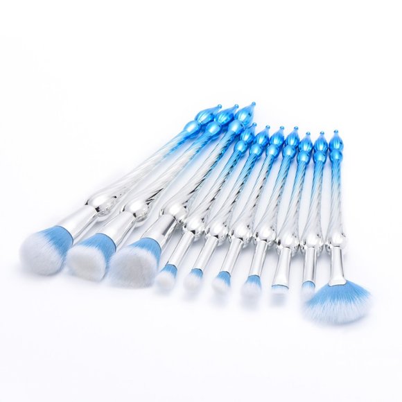 10-Piece Set: Spiral Tower Makeup Brushes - Turquoise - Picture 2 of 5